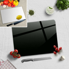Glass Worktop Saver Clear Black White 40CM 30CM Kitchen Glass Chopping Board
