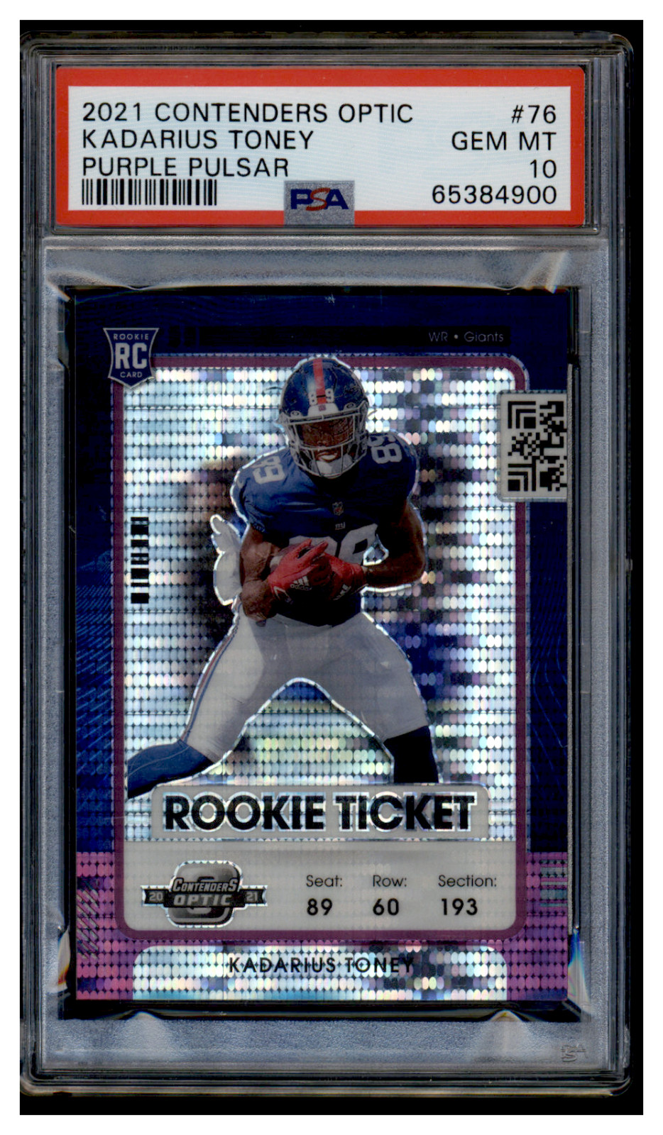 Kadarius Toney Panini Contenders Optic #76 Purple Pulsar