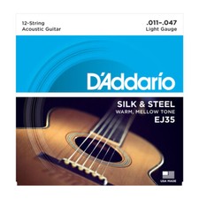 D'Addario EJ35 Silk  Steel Acoustic Guitar Strings; 12-string folk gauges 11-47