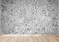 3D Space Doodle Wallpaper Wall Mural Removable Self-adhesive Sticker656