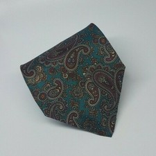 Wembley Silk Tie Green Brown Paisley Men Necktie USA 56 x 3.75