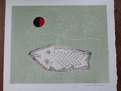 Max PAPART Signed engravning ''L'Huître et la Rose'', 1976