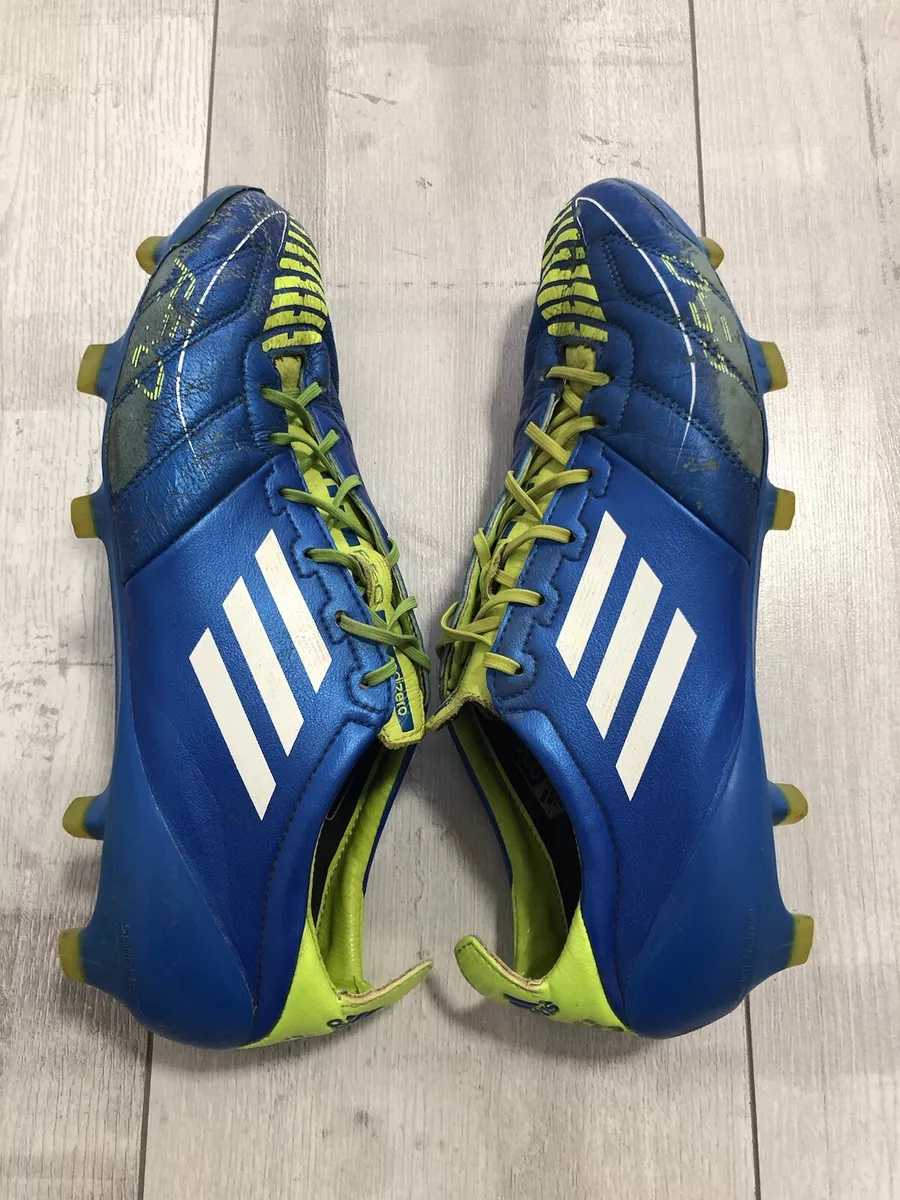 adidas F50 Adizero FG cuir bleu crampons bottes de football US8 UK7 1 2 EUR41 1