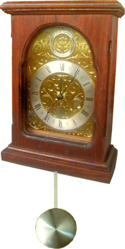 49100210P natural wood pendulum clock brass dial. Junghans logo wood to repair  - Picture 1 of 4