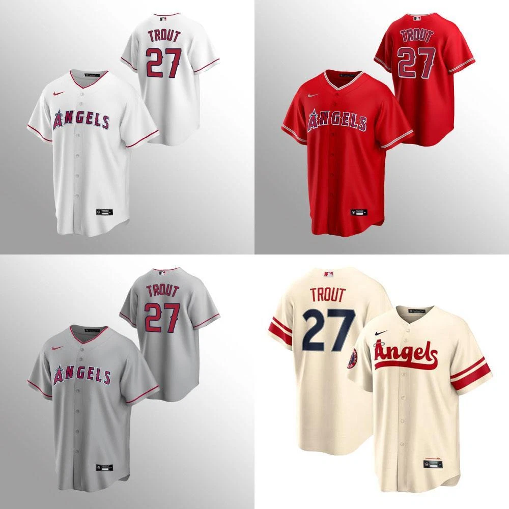 Mike Trout Angels Men's stitched Jersey City Connect / White