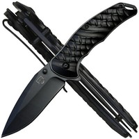 MP9 Einhandmesser Taschenmesser Black Tiger Aluminiumgriff Fangriemen Liner Lock