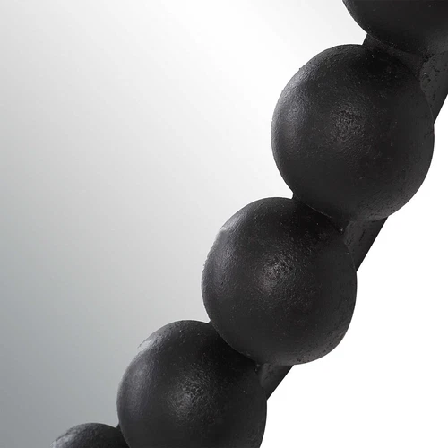 Serna Oval Wall Mirror Beaded Design Vanity Mirror Black Matte ~ Uttermost 09876 - Picture 5 of 5