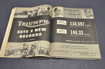 Vtg Cycle Magazine Dec. 1952 Moto Guzzi Harley Davidson BSA Indian