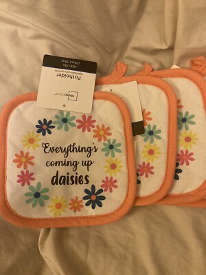 Main stays potholder thanks come up daisies set of five