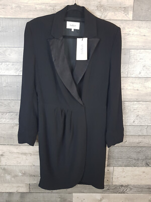 Ba&sh Nael Smoking Blazer Kleid Gr. 3 UK 12 schwarz klassisch formell Party Event neu mit Etikett