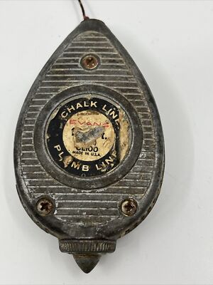 Vintage Evans Chalk Plumb Line Tool Made in USA