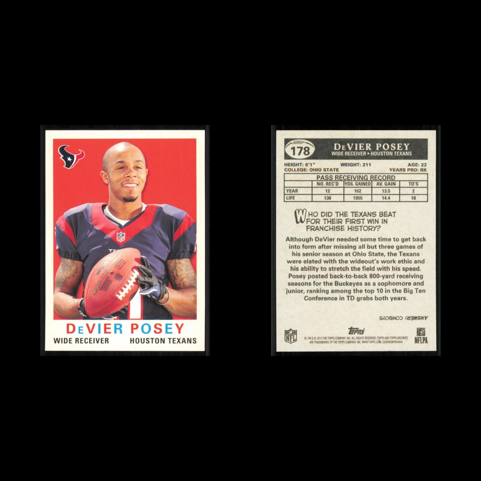 DeVier Posey #178 2013 Topps Archives Houston Texans Football Card NFL NM - Image 3 of 3