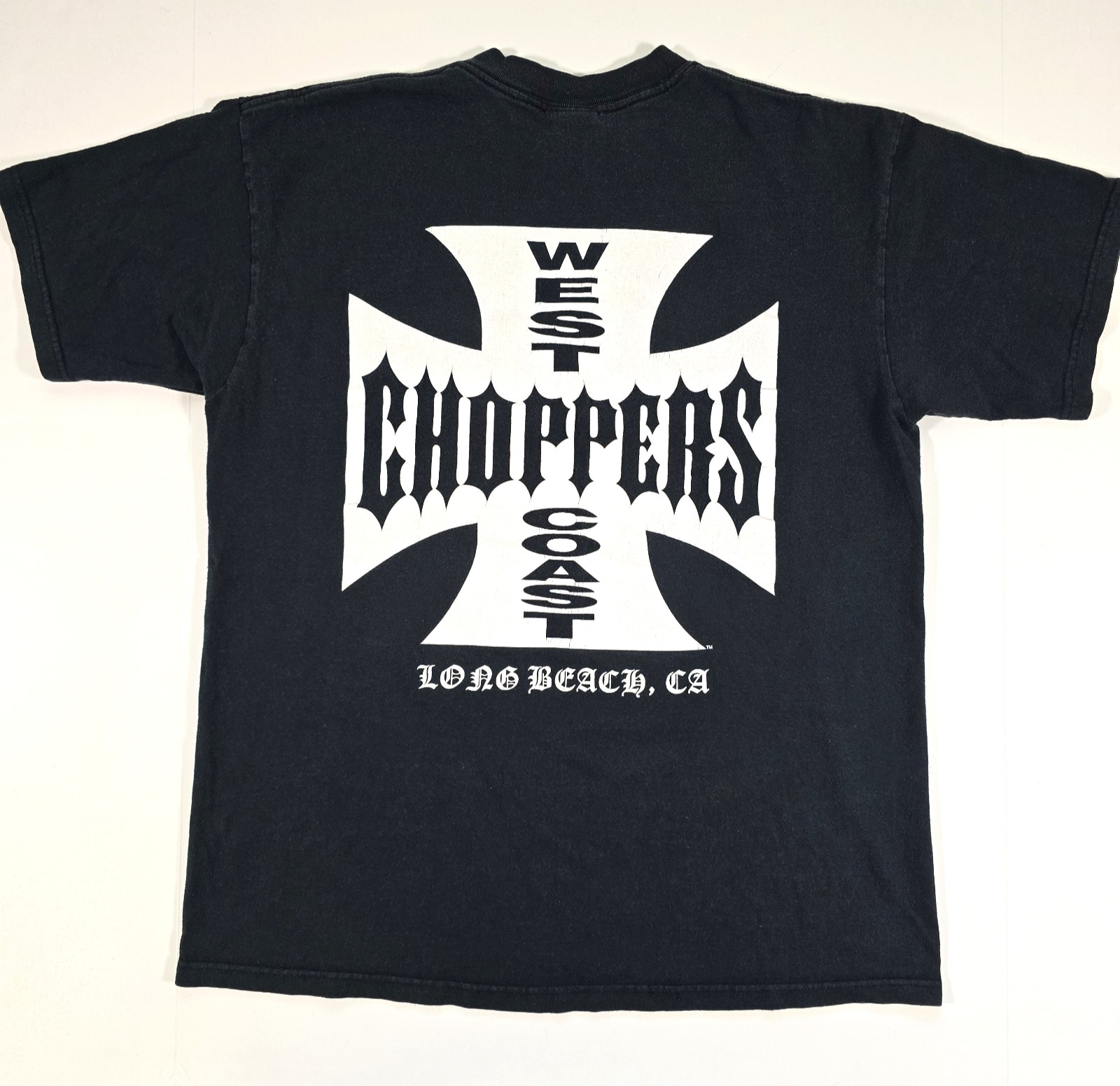 VINTAGE WEST COAST CHOPPERS LONG BEACH CA T-SHIRT MENS L DOUBLE SIDED OG Y2K WCC