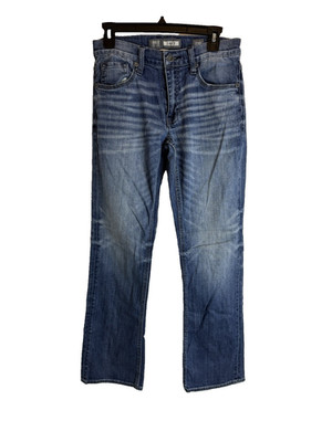 BKE Jake Bootleg Jeans Men Blue 29x29 Whisker Distress Denim 0082