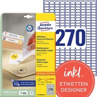 Avery Zweckform Etiketten L4730REV-25 Weiß 17,8 X 10,0 Mm, 30 Blatt
