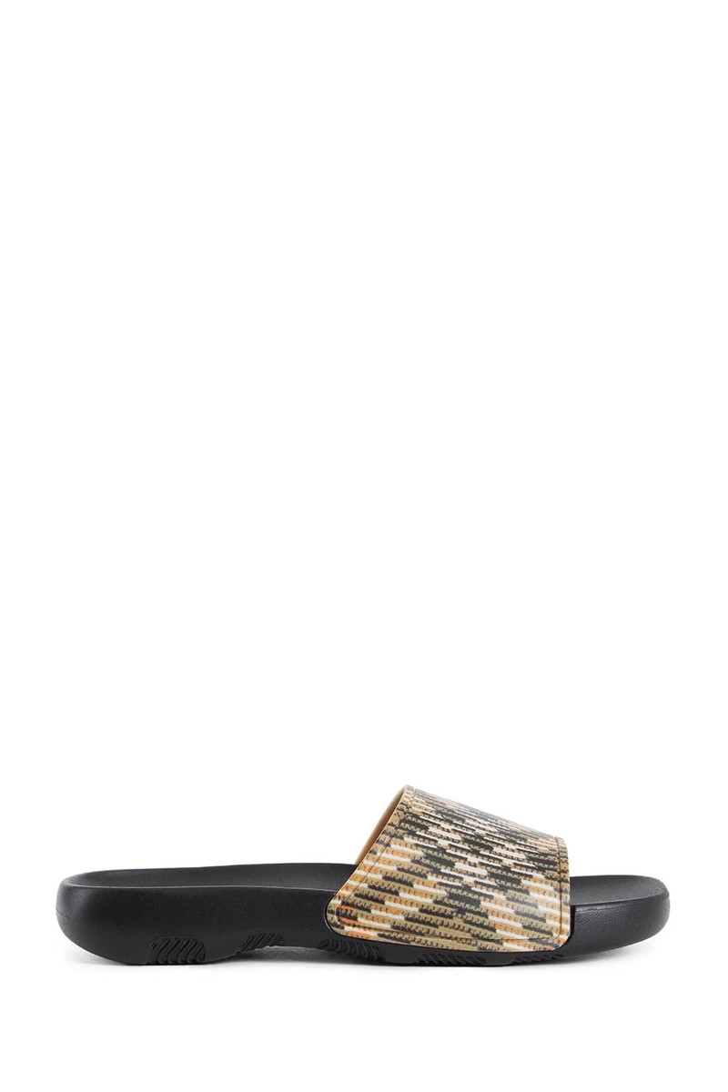 Authentic NEW BURBERRY Men Beige DIVE CAMO Check Rubber Slides