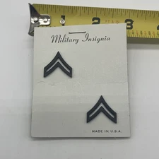 U.S. Military Army Corporal Rank Insignia Chevron Pin Collar Device Pair Subdued