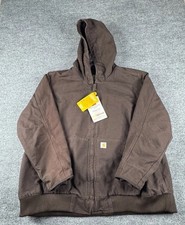 Carhartt Jacket Men 3X Brown Active Thinsulate Duck Hooded Canvas Workwear