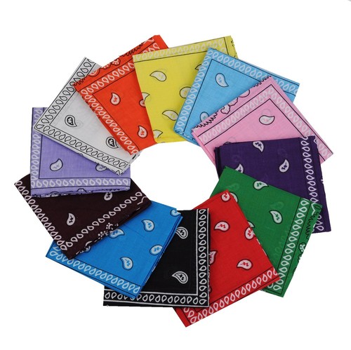 Bandanas 24pcs 22 X 22 Inch 100% Cotton Bandana Novelty Double Sided Print Pa... - Picture 4 of 8