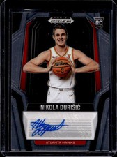 2024-25 Panini Prizm Black Nikola Durisic RC Auto #RS-DUR Hawks Rookie