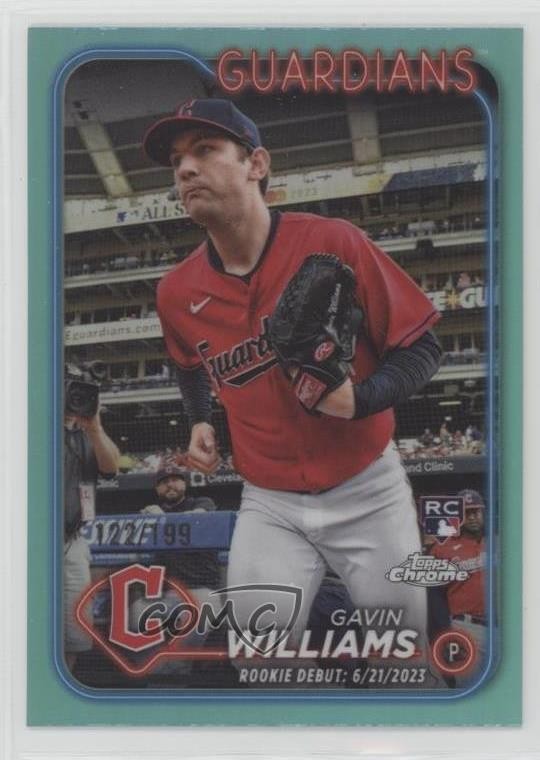2024 Topps Chrome Update Rookie Debut Aqua Refractor 122/199 Gavin Williams 0ft3