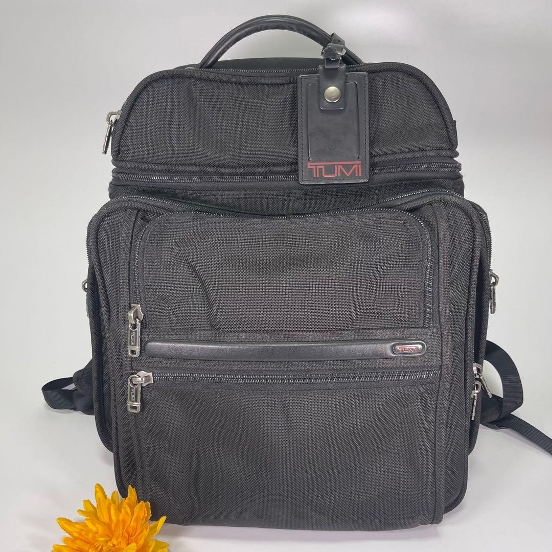TUMI Black Nylon Backpack Multi zip Pockets Used … - image 19