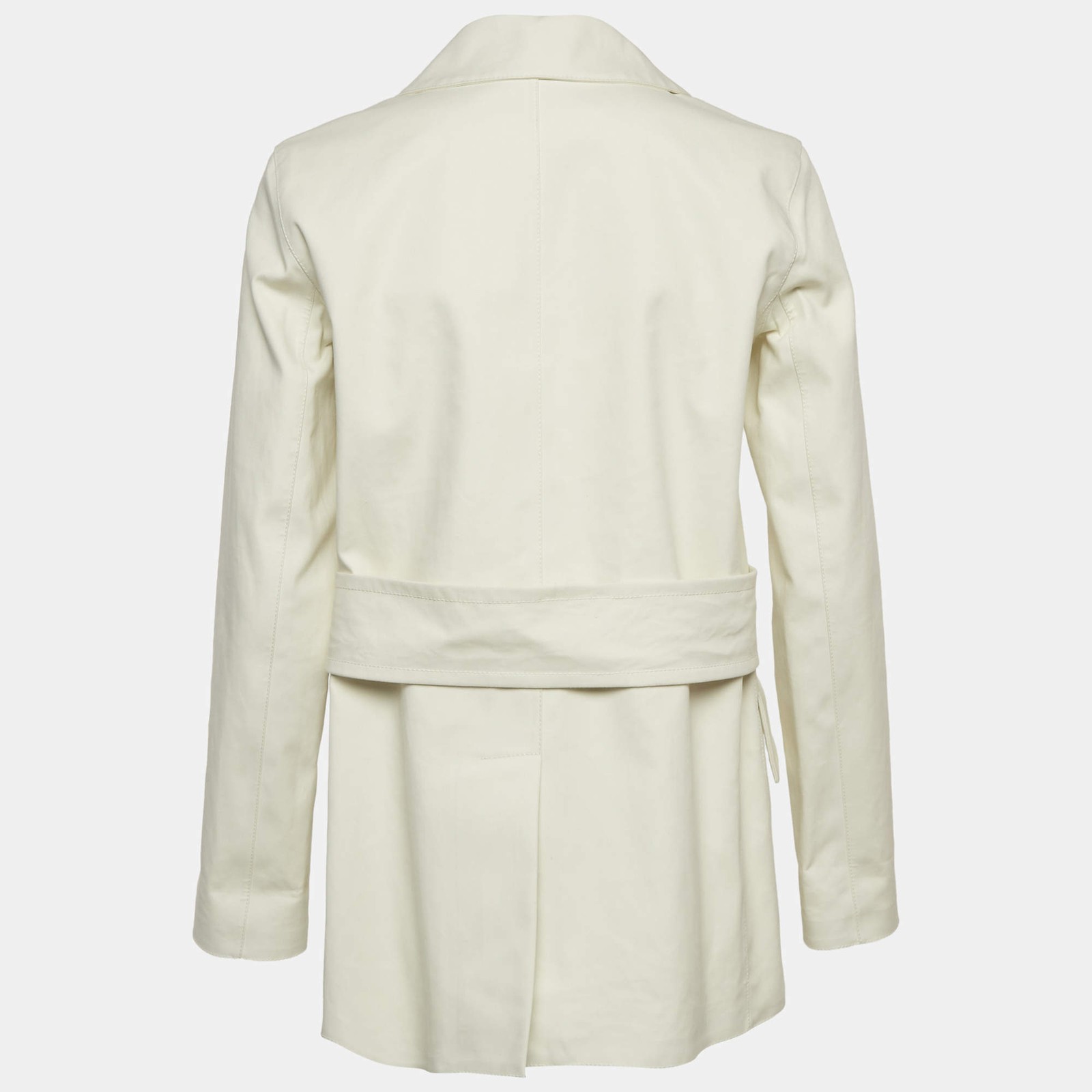 Louis Vuitton OffWhite Gabardine Double Breasted Trench Coat S thumbnail 2