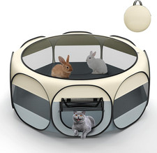 Small Animal Playpen, Chicken Brooder Box with Cover Top, Portable Outdoor Exerc