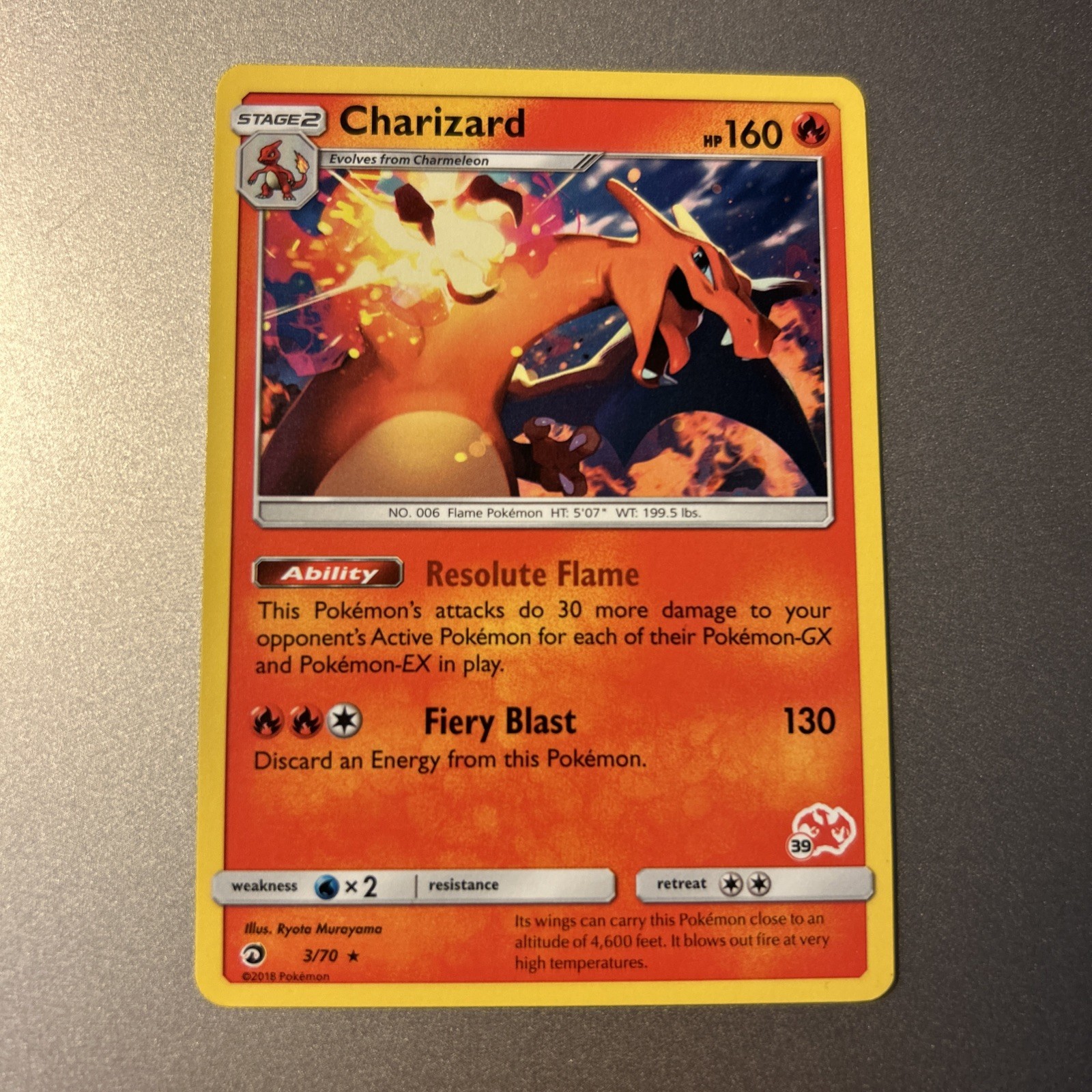 Charizard 3/70 NON HOLO Dragon Majesty Pokemon Card