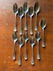 11 Gorham Newcastle beaded edge sterling silver spoons Victorian monogrammed