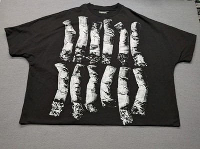Sex After Cigarettes Cropped Oversized Tee Shirt Syndicate Streetwear Size XL