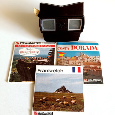 VIEW-MASTER 3D   BETRACHTER + 9 BILDSCHEIBEN   VIEWER Model E + 9 REELS ! Stereo