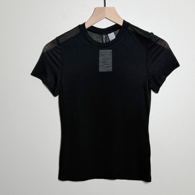 HM Divided Black Mesh Short Sleeve T-Shirt NWT Small Festival Goth Grunge Y2K