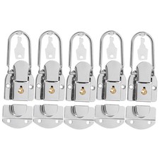 5Set Metal Drawer Latch Lock with Key Durable Iron Hasp for Cabinet Tools