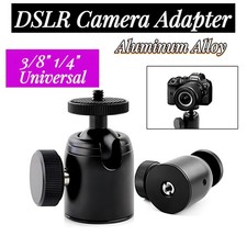Mini Ball Head 360 Swivel 1/4" 3/8" Screws Tripod Monopod Mount for DSLR Camera
