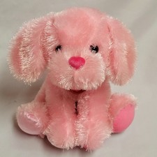 Vintage Animal Alley Pink Puppy Dog Shaggy Silky Plush Toys R Us Hair Chosun
