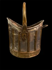 Large Vintage Antique Hand Hammered Silver and Brass Ice Bucket Statement Piece