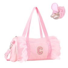 Personalized Initial Dance Bag for Girls 6-9, Medium Lace Gym Sport Yoga Chee...