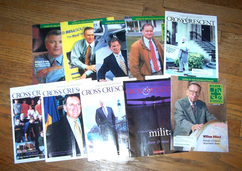 NICE Lambda Chi Alpha fraternity lot of 10 "Cross and Crescent" magazines 1998+