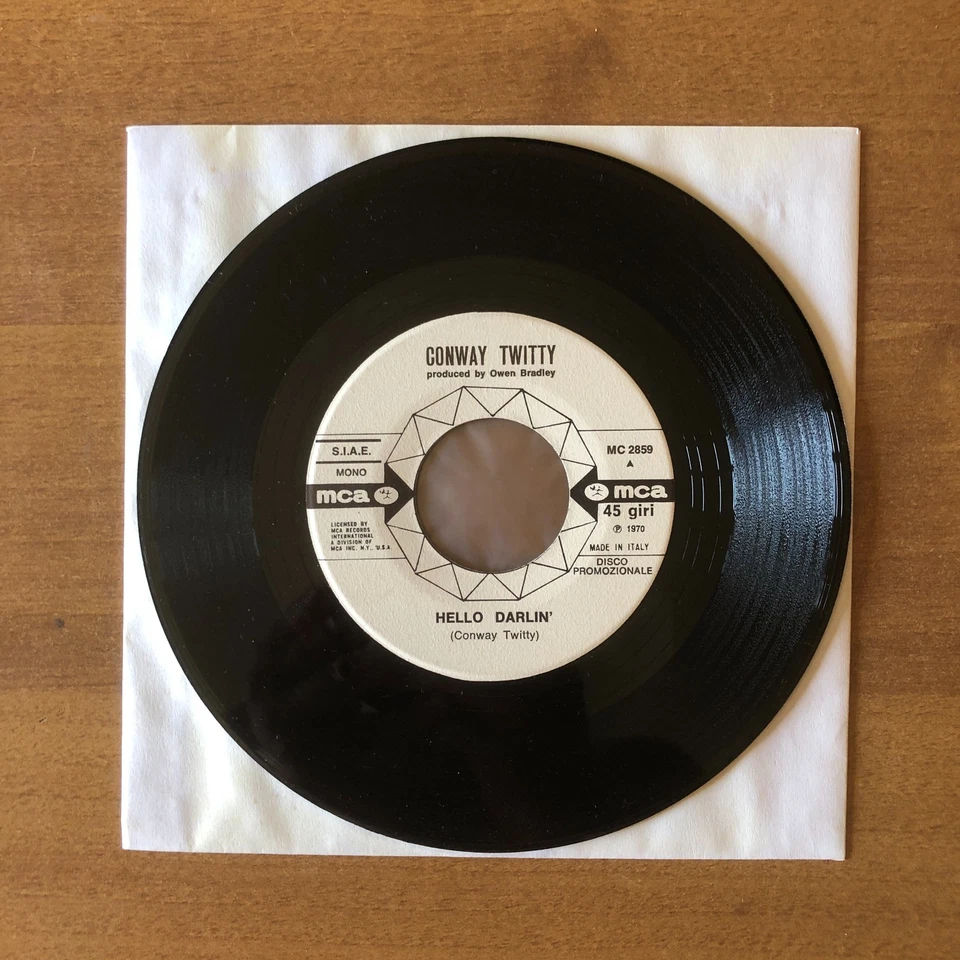 # Conway Twitty - HELLO DARLIN' - Promo Italy 1970 [EX+/EX++] (D) 7"-R01934 - Imagen 3 de 4