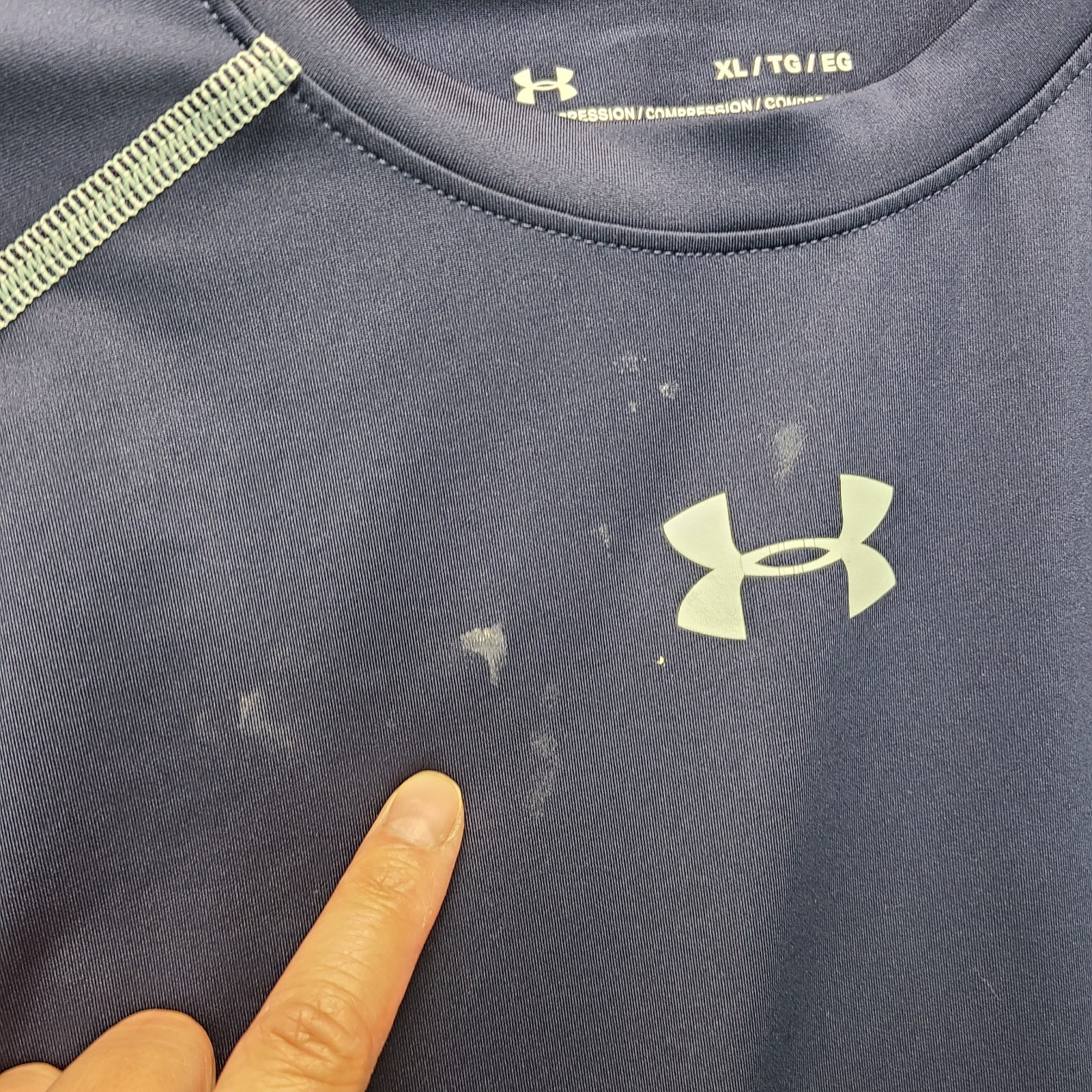 Under Armour Compression Shirt Mens XL Blue HeatGear Long Sleeve Athletic thumbnail 2