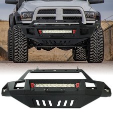 Front Bumper Steel For 2010-2018 Dodge Ram 2500 3500 W Led Lights Winch Plate