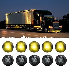 10PCS Sealed Waterproof Smoked 3/4" Mini Round Clearance LED Smoked Lens Amber