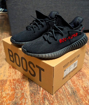 adidas Yeezy Boost 350 V2 Schwarz/Rot Herren Sneaker EU 43 1/3 CP9652