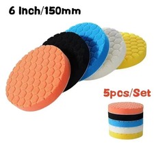 5PCS 6"150mm Buffing Waxing Polishing Sponge Pads Kit For Car Polisher Drill UK