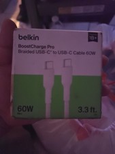 Belkin USB-C Cable, Braided Boost Charging Wire USB-C To USB-C, 1m/ 3.3ft, White