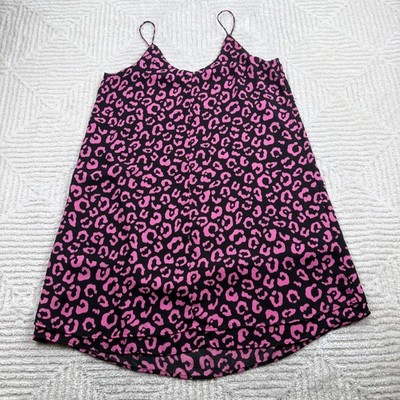 Alaya Leopard Print Cami Dress Women's XS Pink Black Y2K Party Clubwear Festival