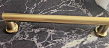 Brushed Brass Alloy 5 Inch Mounting Width Cabinet or Drawer Pulls 5 1/2" OL 10