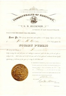 Confederate Lt. General & KY Gov. Simon B. Buckner 1888 signed commission