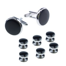 8 Pcs Suit Accessories for Men Cuff Link Sets Cufflinks and Studs